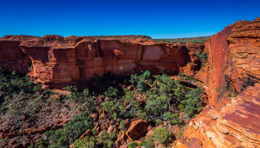 De rand van Kings Canyon in het Northern Territory, Australië