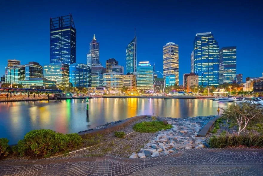 Horizonte del CBD de Perth