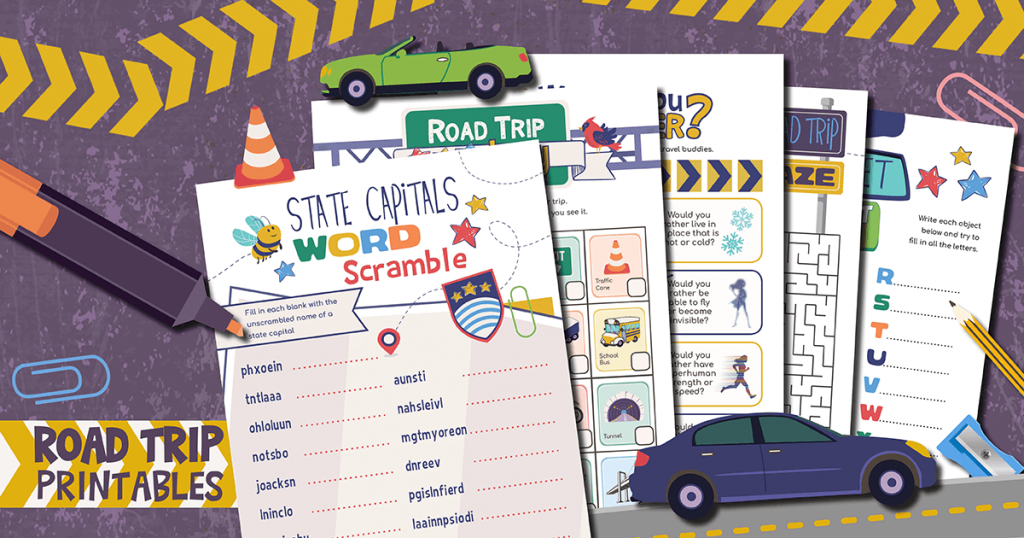 Road Trip Printables – 11 Free Activities for Kids